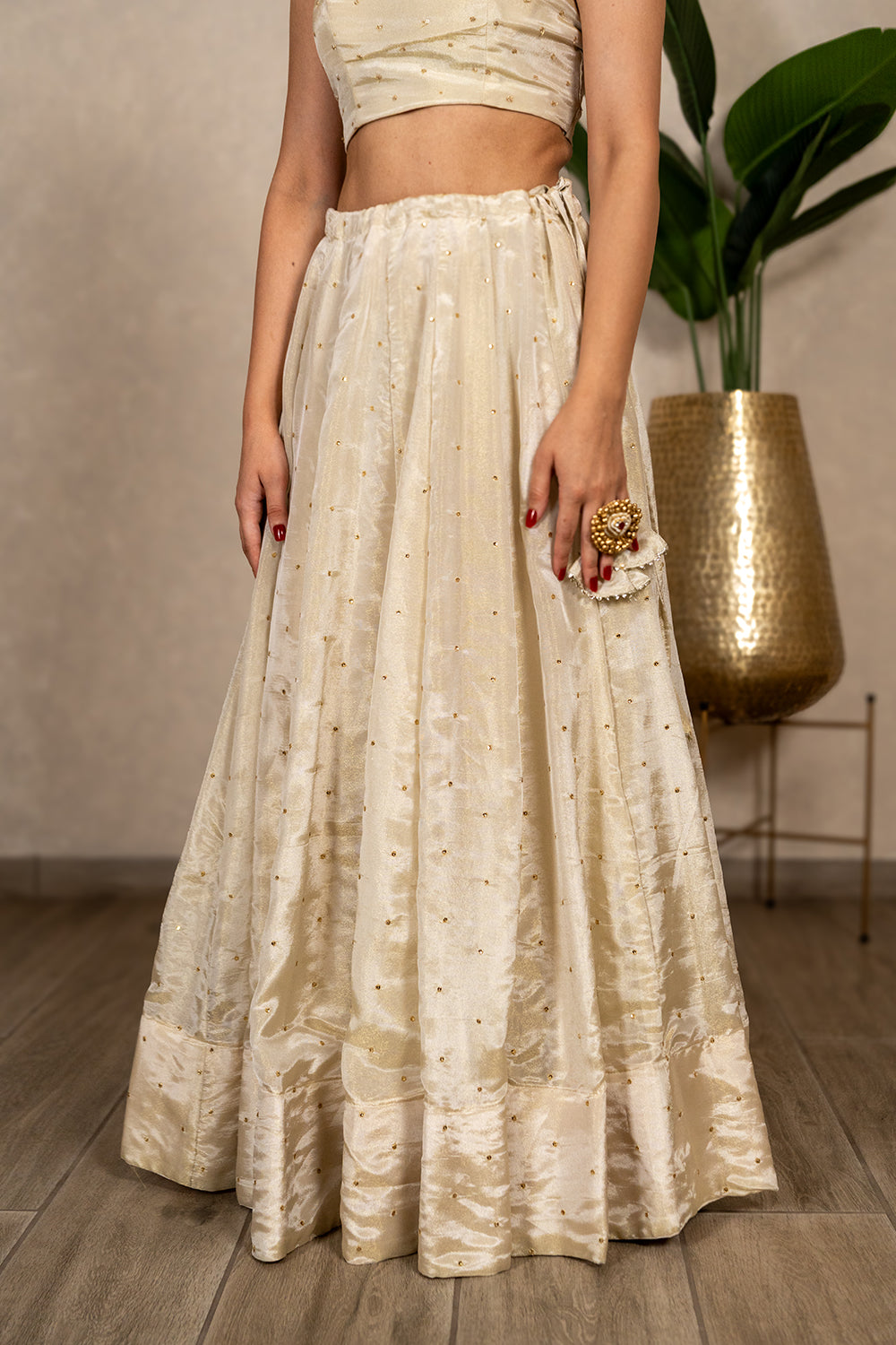 Tissue Butti Chaniya - Ivory