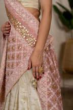 Noorjahan Gotta Patti Chikankari Jaal Dupatta – Blush Pink
