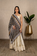 Noorjahan Gotta Patti Chikankari Jaal Dupatta – Black