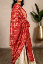 The Zarika - Bandhani Georgette Dupatta - Classic Red