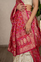 The Zarika - Bandhani Georgette Dupatta - Rani Pink