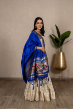 Mayuri Paithani Dupatta – Royal Blue