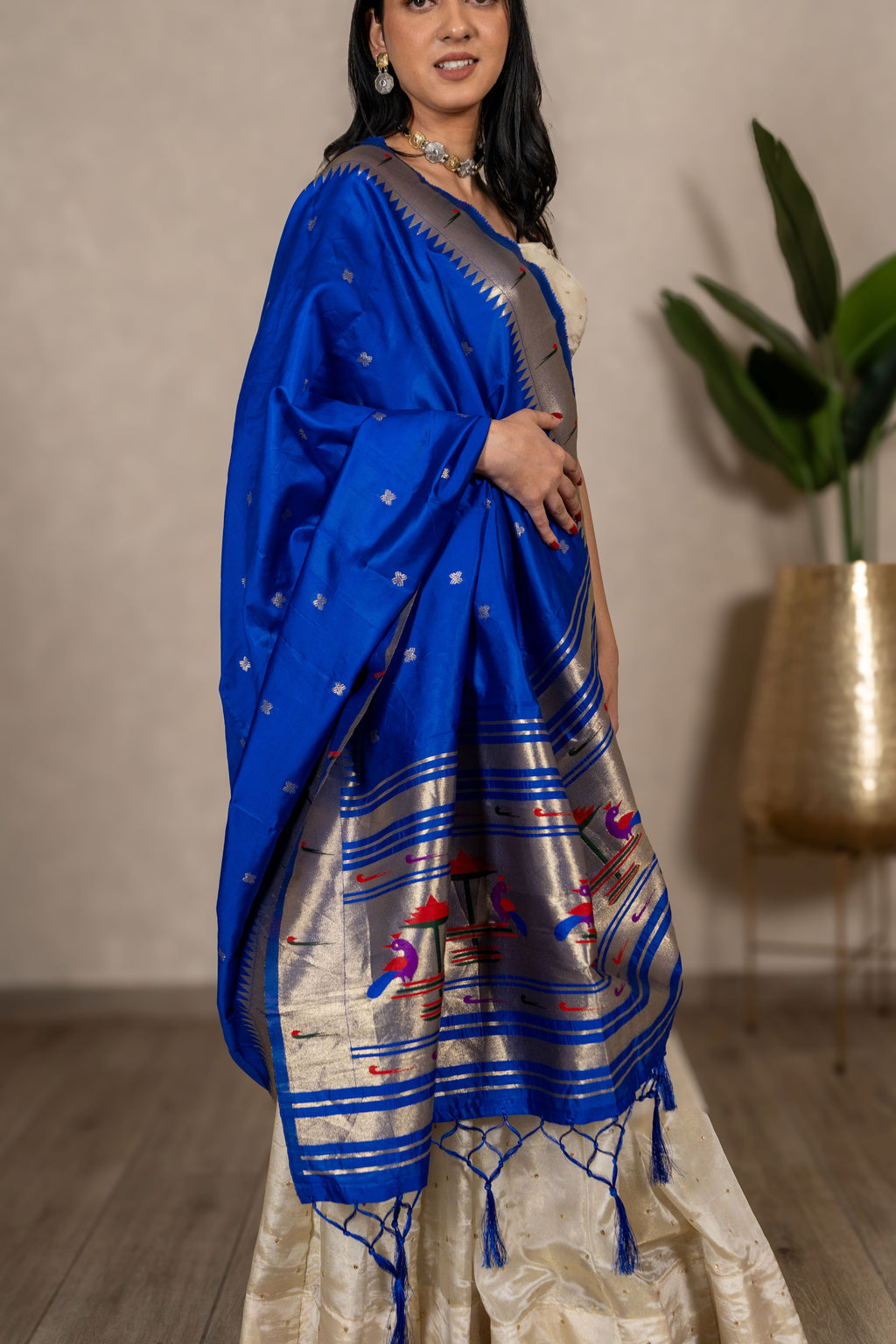 Mayuri Paithani Dupatta – Royal Blue