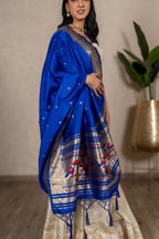 Mayuri Paithani Dupatta – Royal Blue
