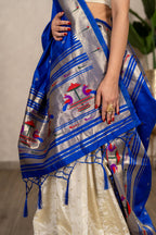 Mayuri Paithani Dupatta – Royal Blue