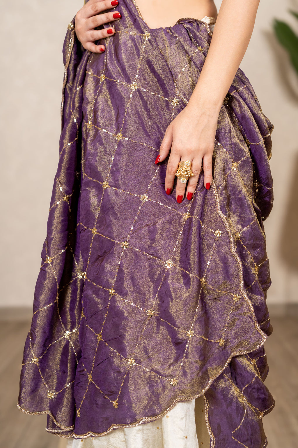 Ritika Dhoop Chaanv Tissue Dupatta – Purple