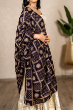 Charulata Art Silk Dupatta – Wine