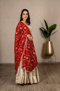 Charulata Art Silk Dupatta – Red