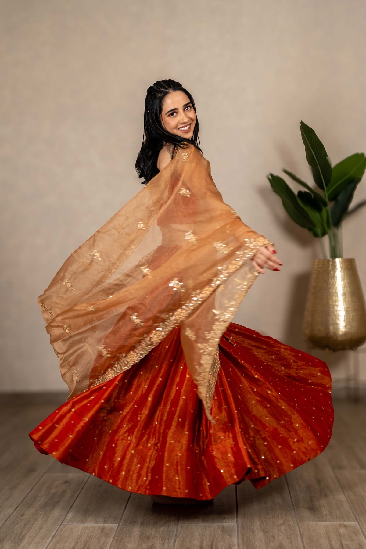 Tissue Butti Chaniya - Rust