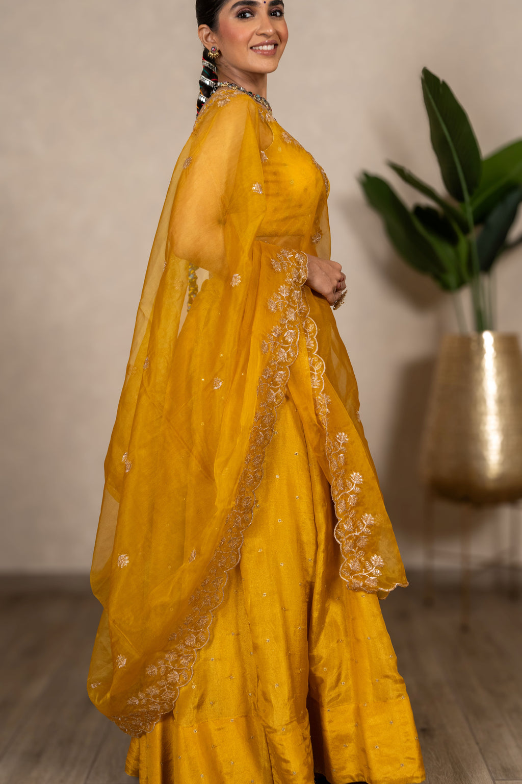The Sunehri Tissue Organza Dupatta – Yellow