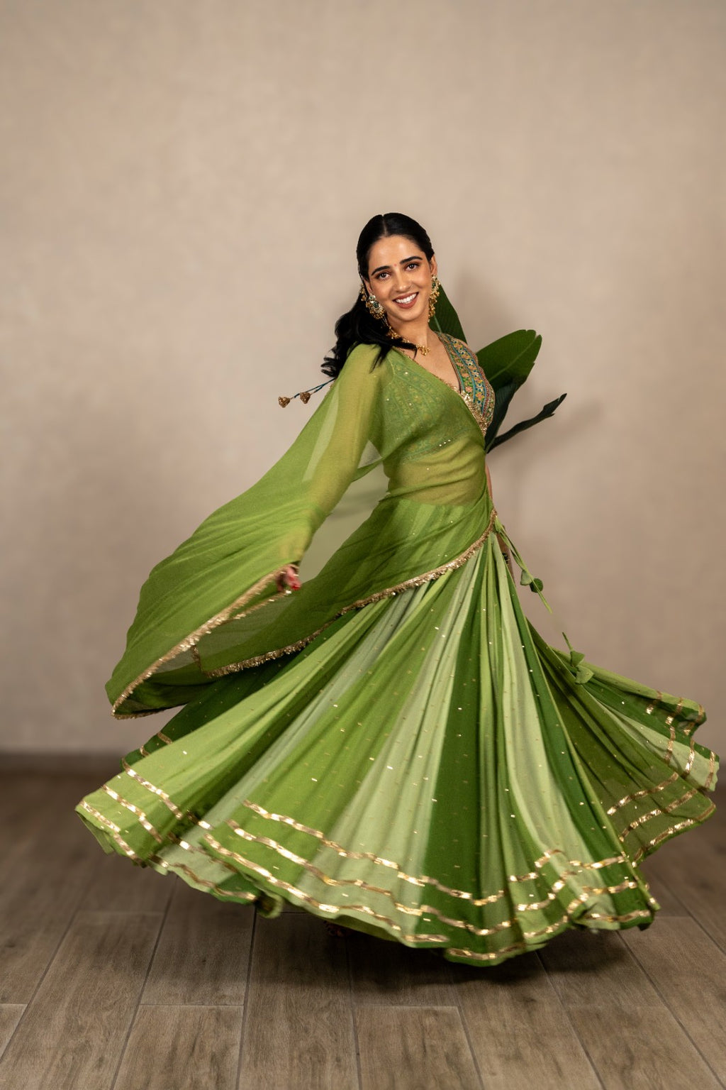 Niharika (Shades Of Green) Satrangi Chaniya