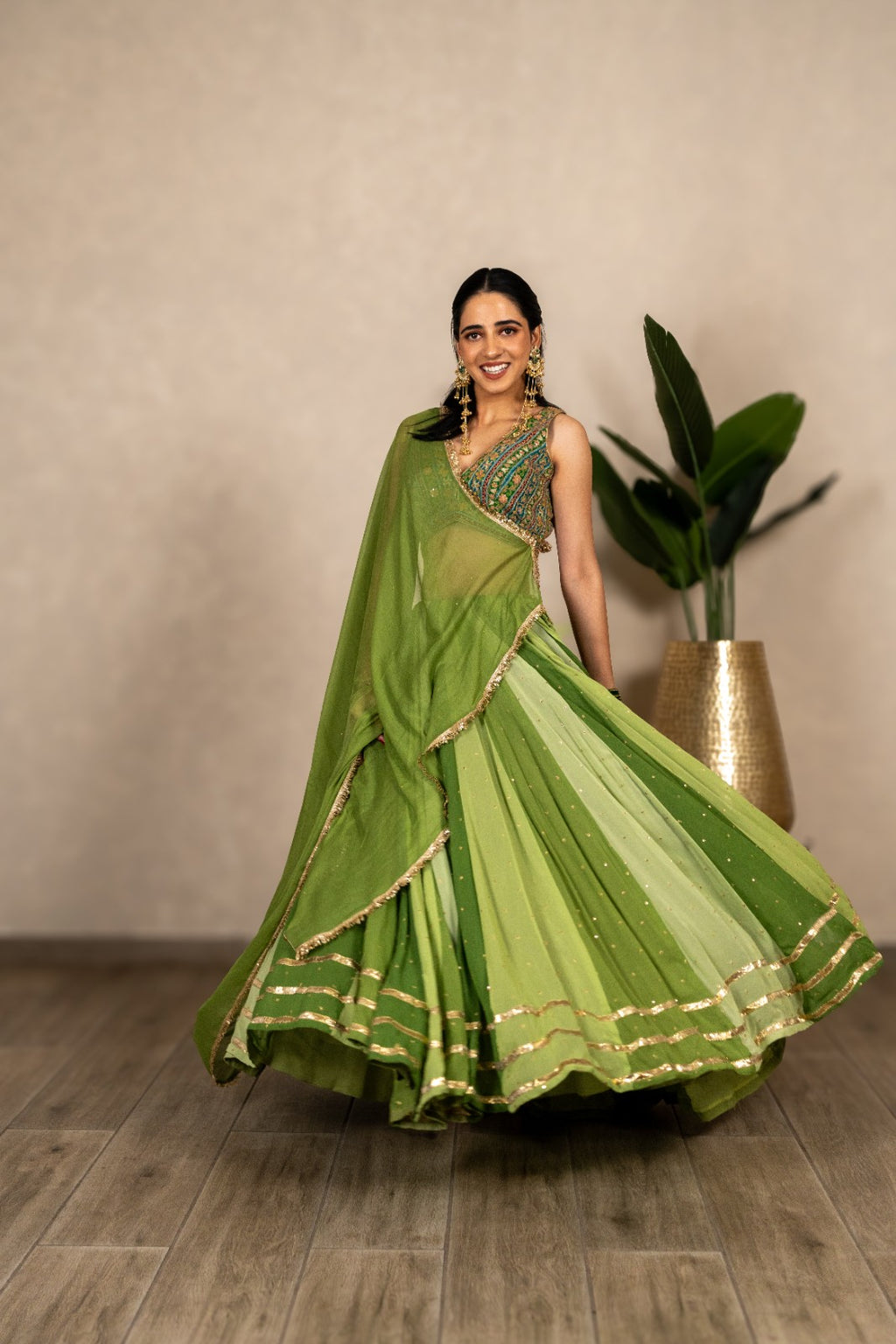 Niharika (Shades Of Green) Satrangi Chaniya