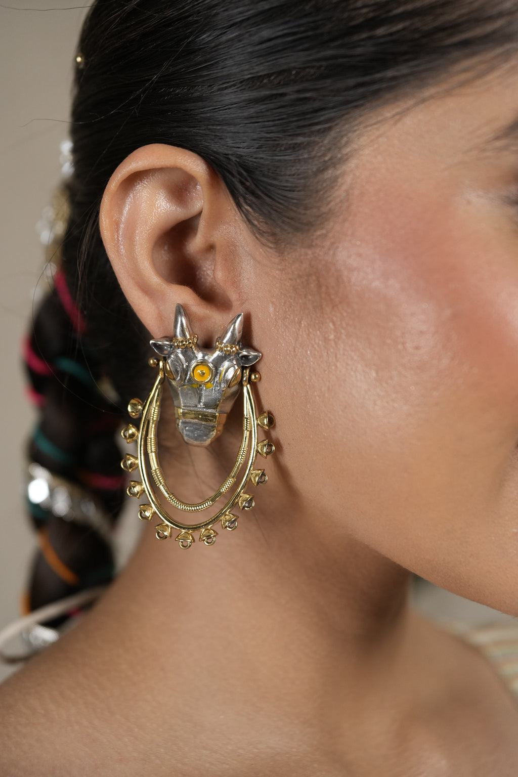 Nanditva Dual Tone Oxidised Earrings