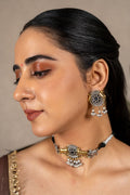 Nandi Dual-Tone Oxidised Pearl Choker Set