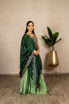 Faux Silk Dupatta – Bottle Green