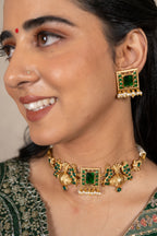 Mayuranjali Temple Choker Set - Green