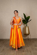 Surajmukhi (Orange And Yellow) Satrangi Chaniya