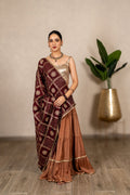 Charulata Art Silk Dupatta – Dark Brown