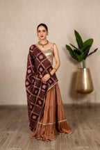 Charulata Art Silk Dupatta – Dark Brown