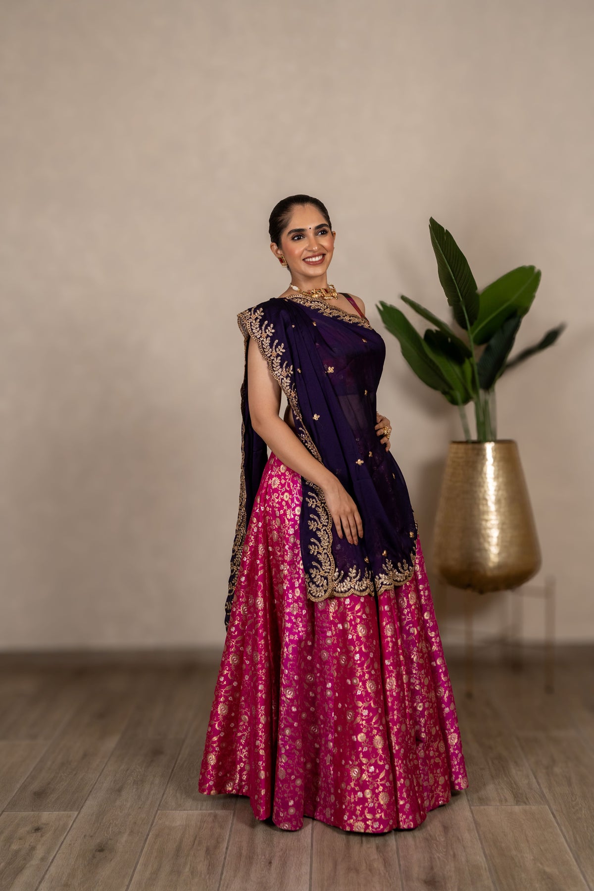 Luxe Chiffon Dupatta - Aubergine
