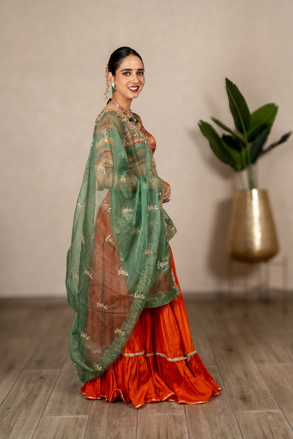 Kanika Organza Dupatta – Sage Green