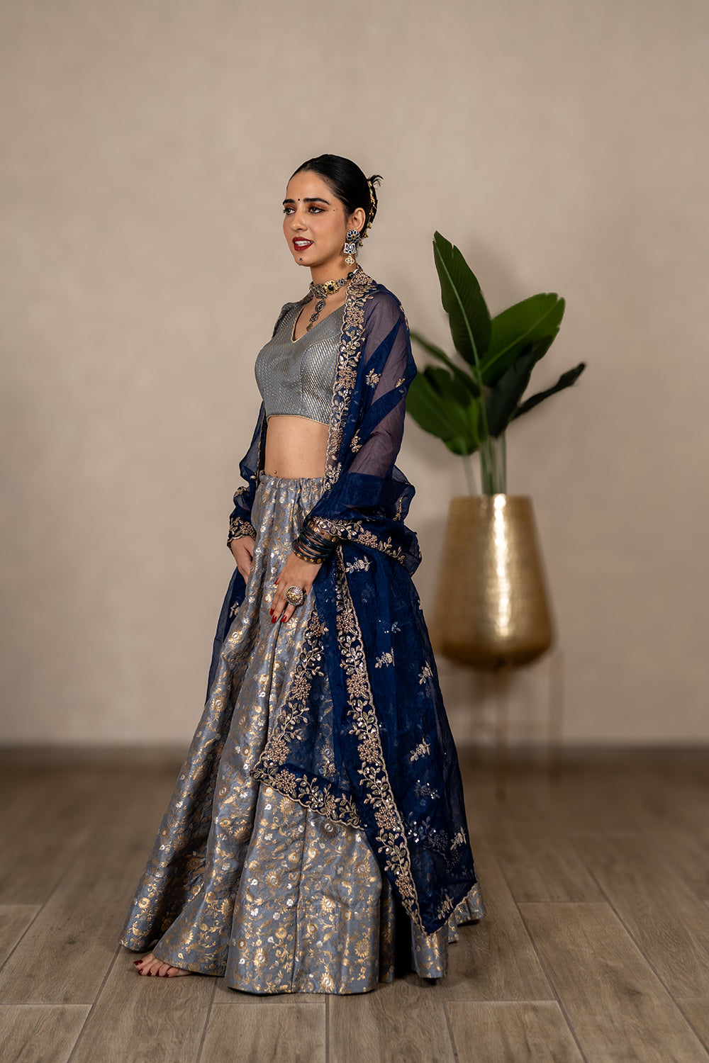 Banarasi Chaniya - Grey