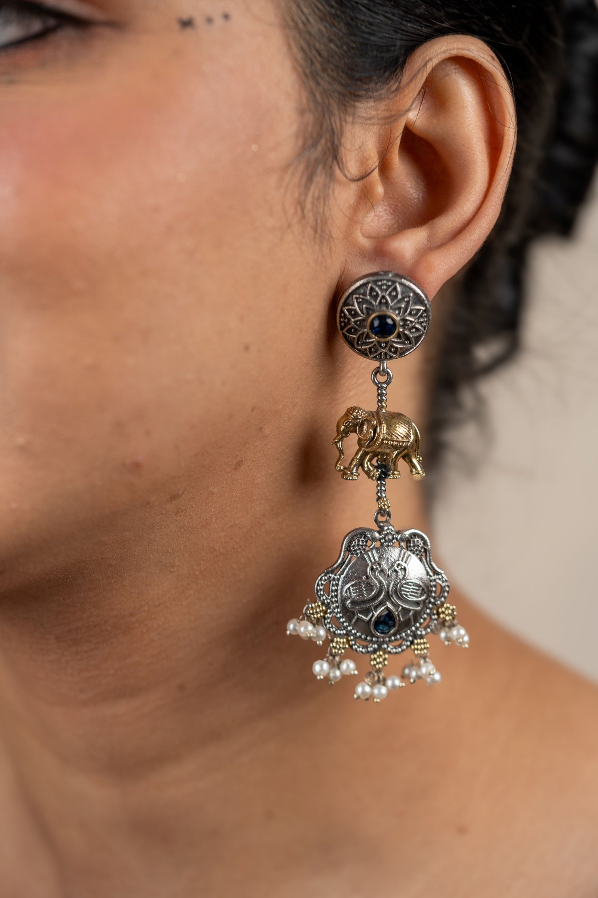 Gajhans Earrings - Sapphire