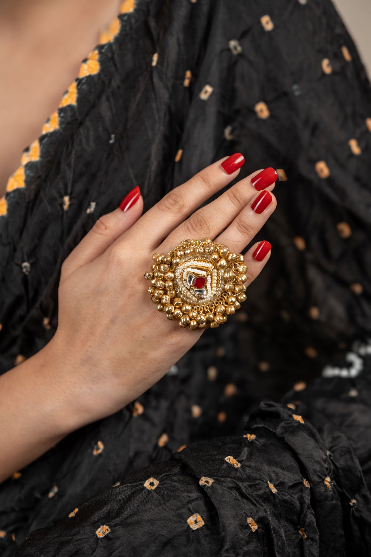 Noor Statement Ring - Ruby Red