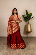 Bhramaputra Rekhawali Chaniya Set - Maroon